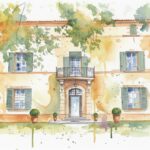 Draw Cozy Villa from A Good Year: Reference Photo, Sketch & Watercolor