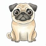 Draw Pug: Sketch & Watercolor