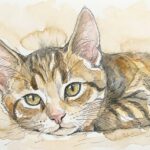 Draw Cat: Reference Photo, Sketch & Watercolor